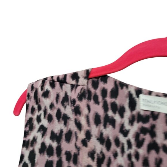 Maternity Size XXL Blouse Sleeveless Maurice's Purple Button Up Leopard Print 2X - Picture 4 of 11